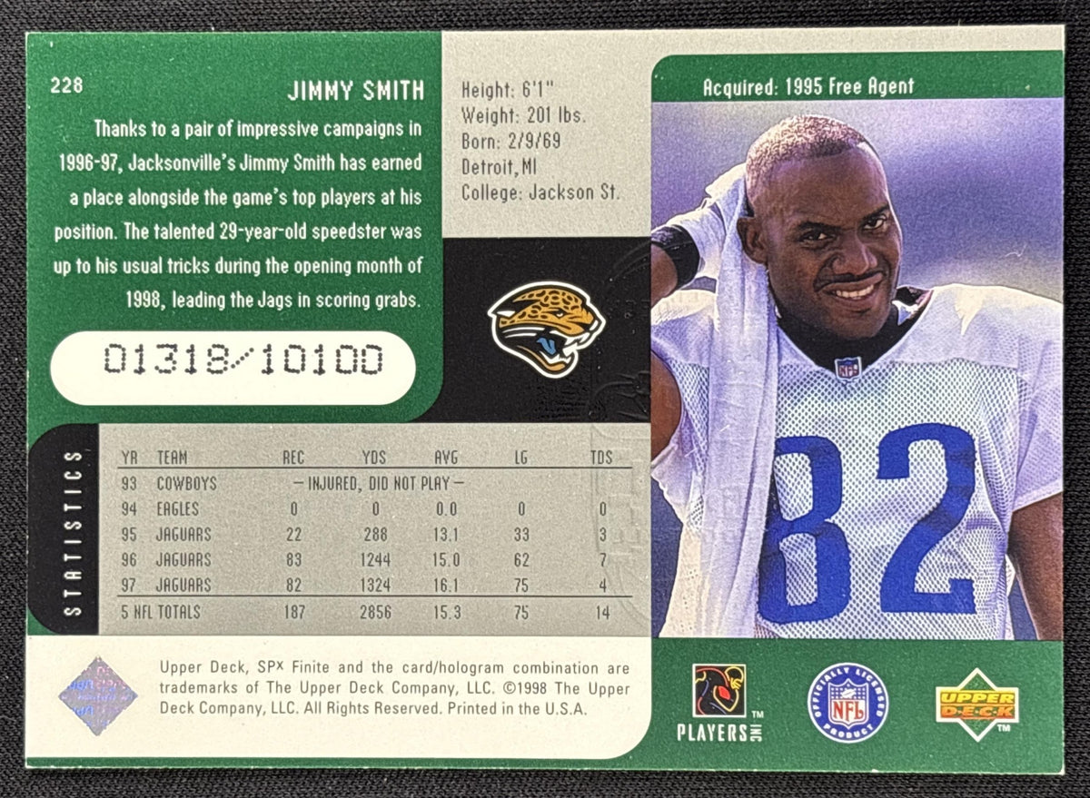 Jimmy Smith 1998 SPx Finite /10100 Jaguars