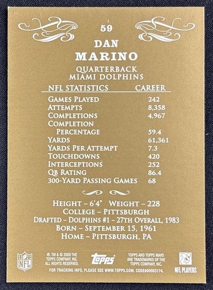Dan Marino 2009 Topps Mayo Dolphins