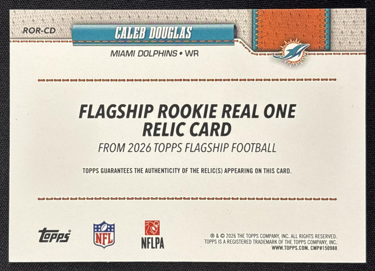 Caleb Douglas 2026 Topps Real One Relic Dolphins