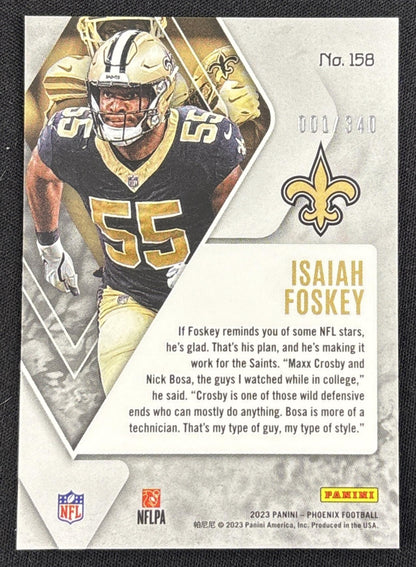 Isaiah Foskey 2023 Panini Phoenix Fire Burst /340 Saints