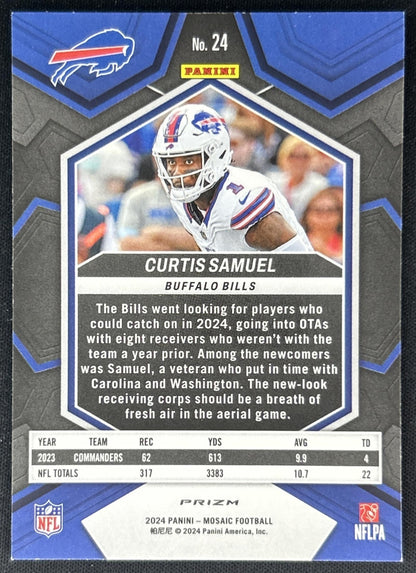 Curtis Samuel 2024 Panini Mosaic Red Sparkle Prizm Bills