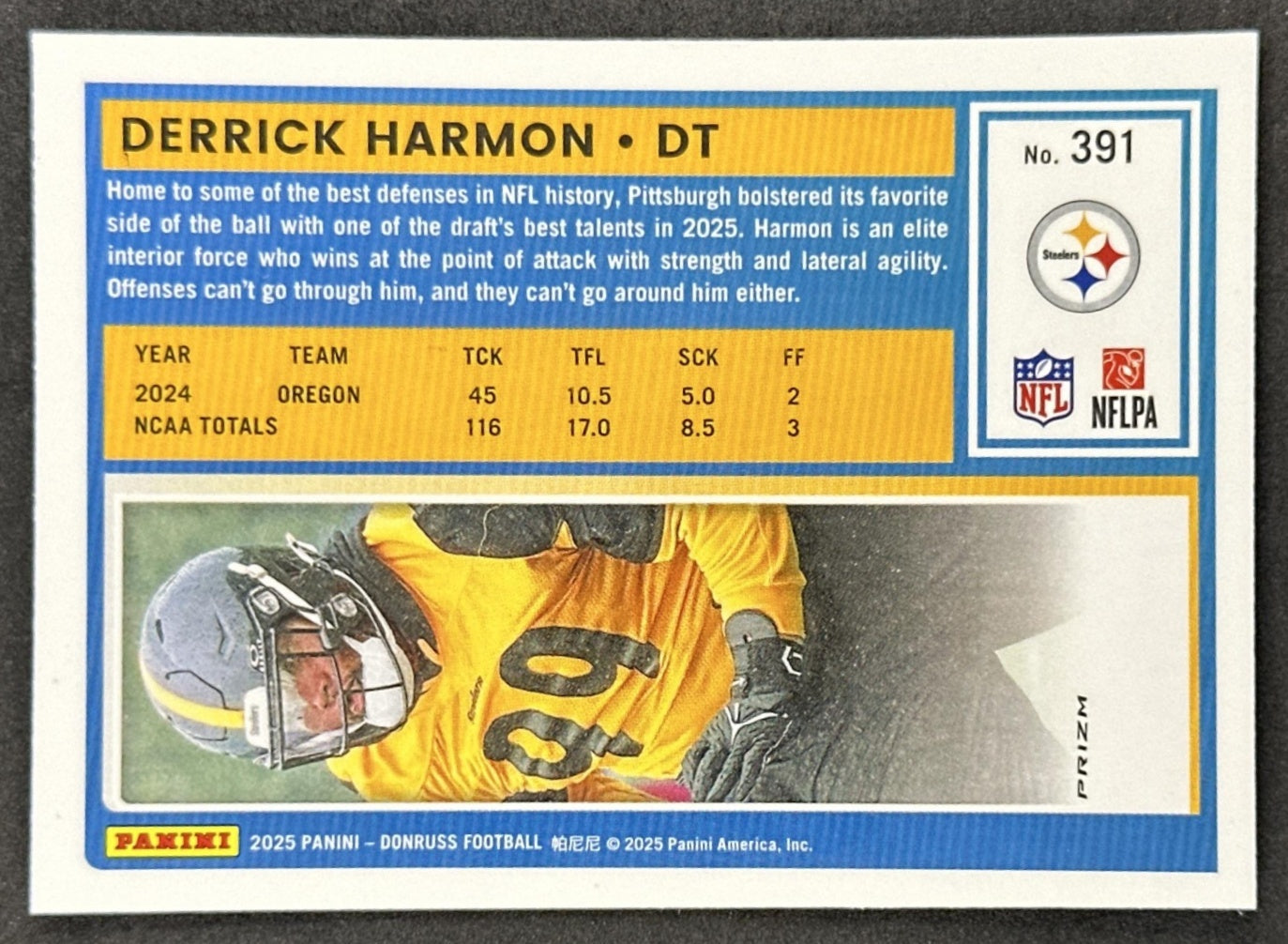 Derrick Harmon 2025 Panini Donruss Optic Rated Rookie Preview Red Wave Steelers back