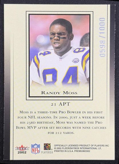 Randy Moss 2002 Fleer Premium All Pro Team /1000 Vikings