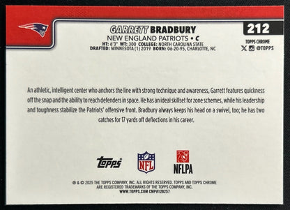 Garrett Bradbury 2025 Topps Chrome Patriots Sports Trading Cards