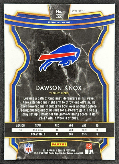 Dawson Knox 2019 Panini Select Cosmic Prizm SSP Bills