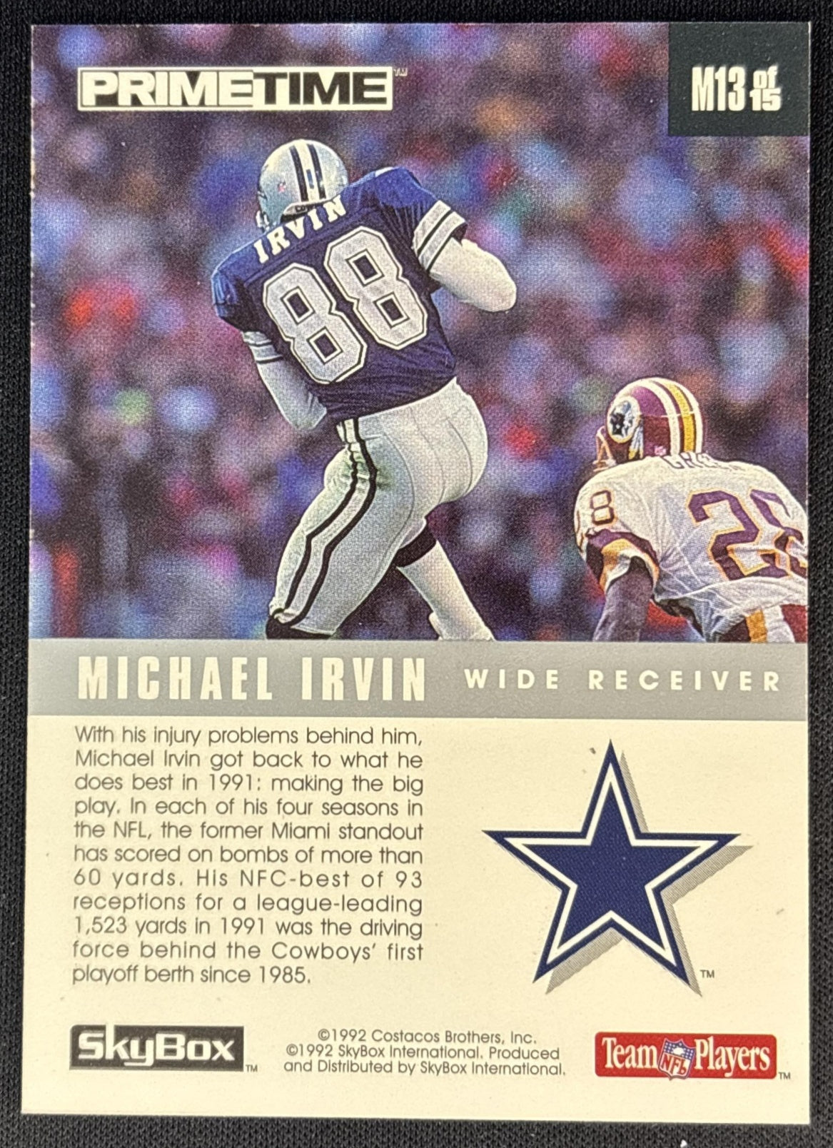 Michael Irvin 1992 Skybox Prime Time Poster Cards Cowboys