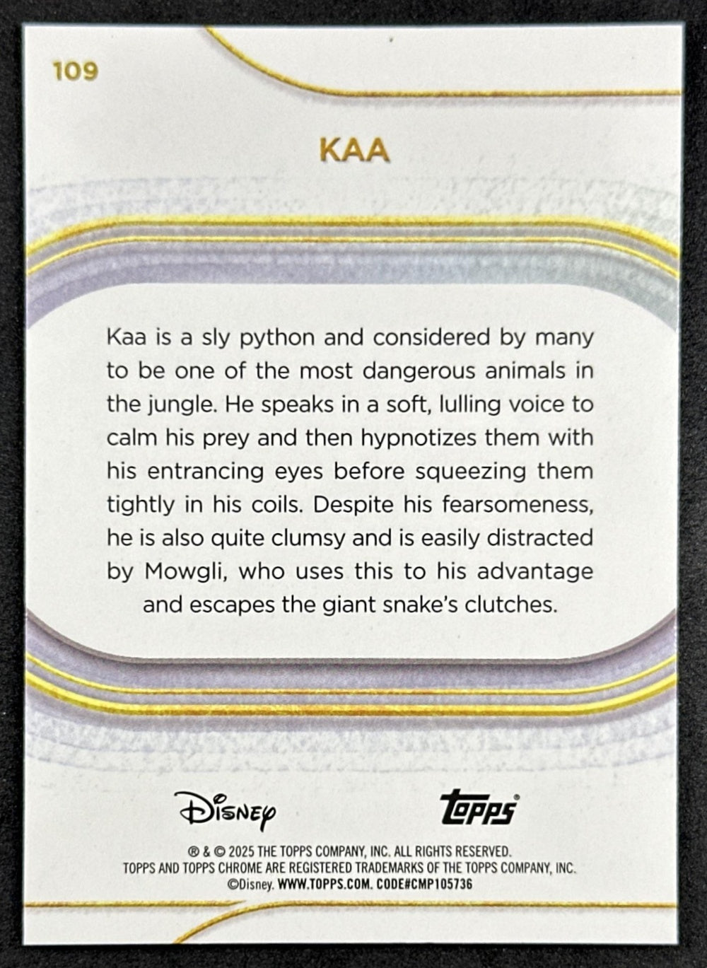 Kaa 2025 Topps Chrome Disney Non-Sport Trading Cards