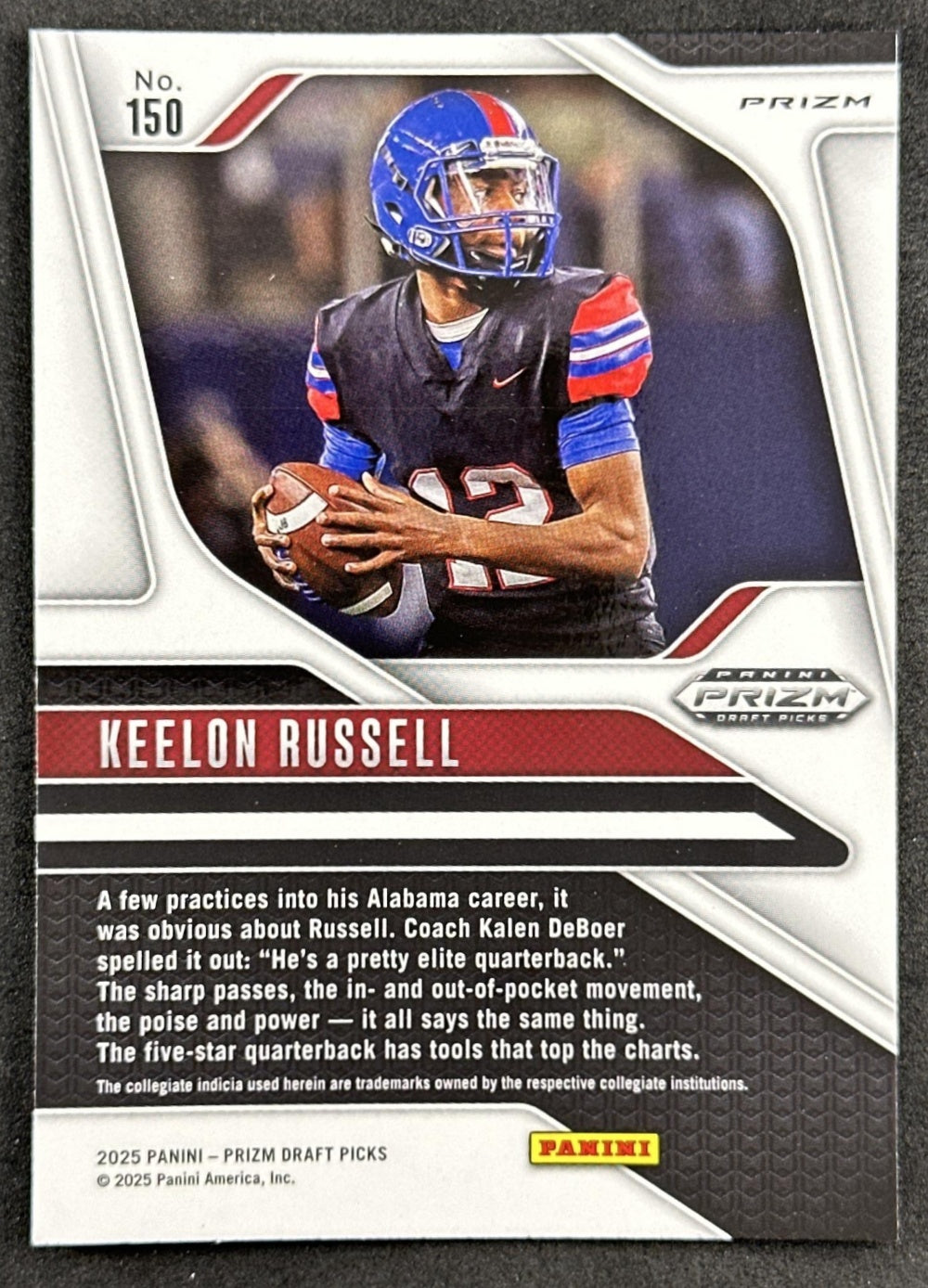 Keelon Russell 2025 Panini Prizm Draft Picks Purple Wave Crimson Tide Sports Trading Cards