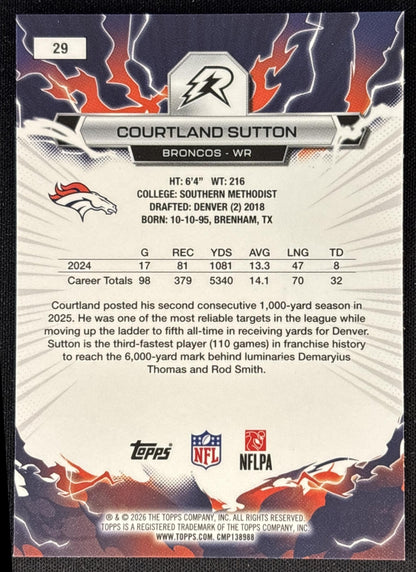 Courtland Sutton 2025 Topps Resurgence Broncos Denver Broncos back