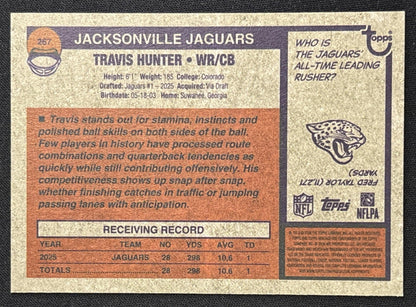 Travis Hunter 2026 Topps Heritage Dark Green Border Jaguars Sports Trading Card
