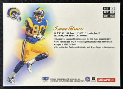 Isaac Bruce 1998 Fleer Flair Showcase Row 3 Rams Sports Trading Card