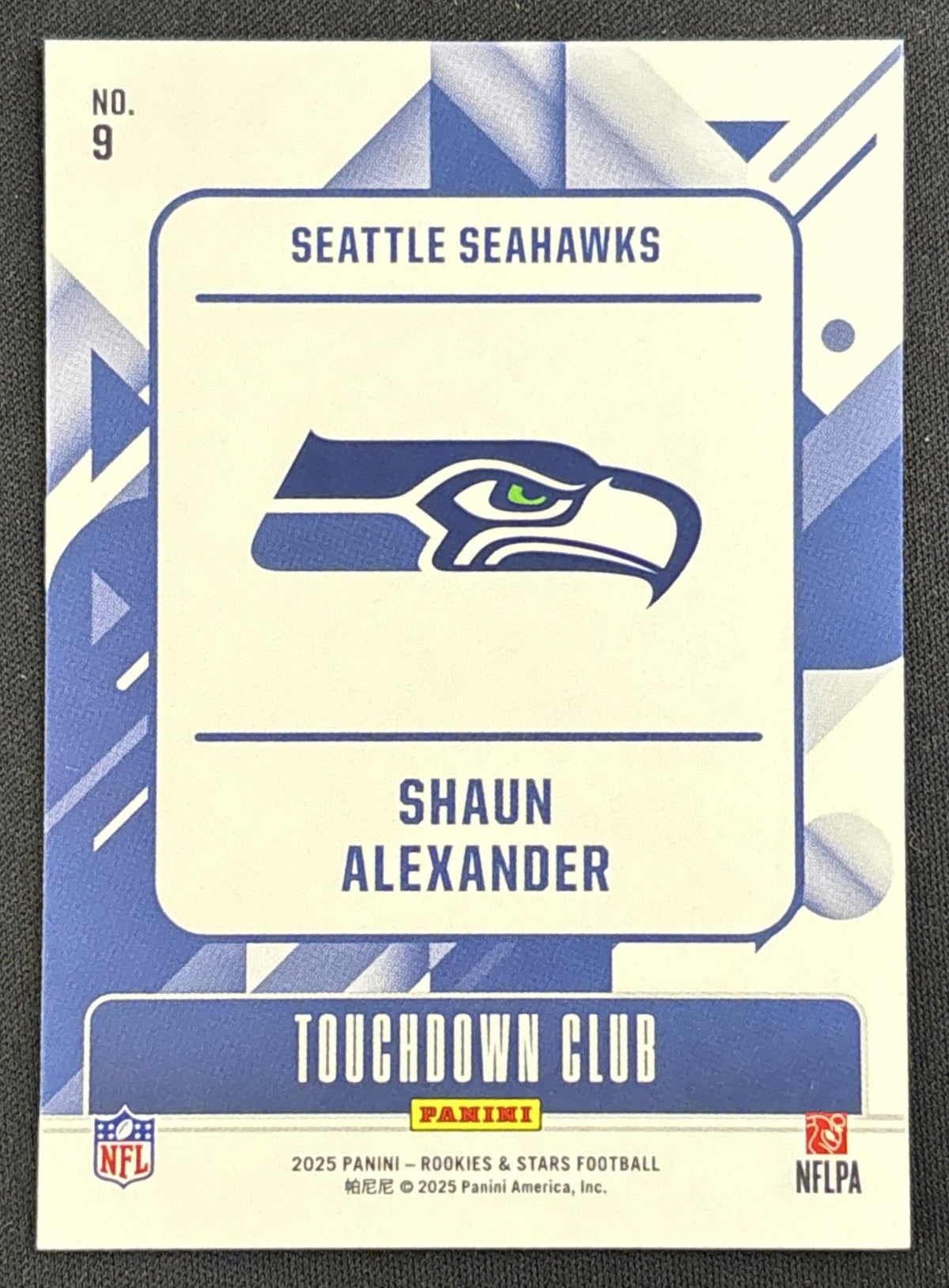Shaun Alexander 2025 Panini Rookies & Stars Touchdown Club True Blue /49 Seahawks