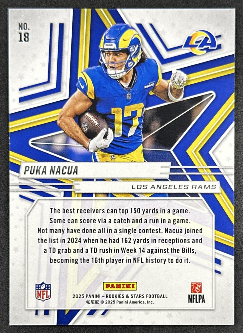 Puka Nacua 2025 Panini Rookies & Stars Purple /999 Rams back
