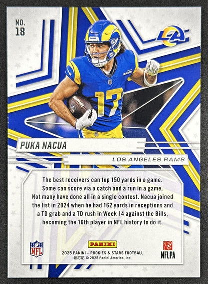 Puka Nacua 2025 Panini Rookies & Stars Purple /999 Rams back