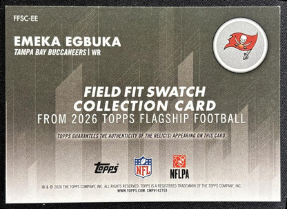 Emeka Egbuka 2026 Topps Field Fit Swatch Collection Buccaneers - back