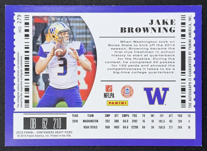 Jake Browning 2019 Panini Contenders Draft Picks Collegiate Bengals back