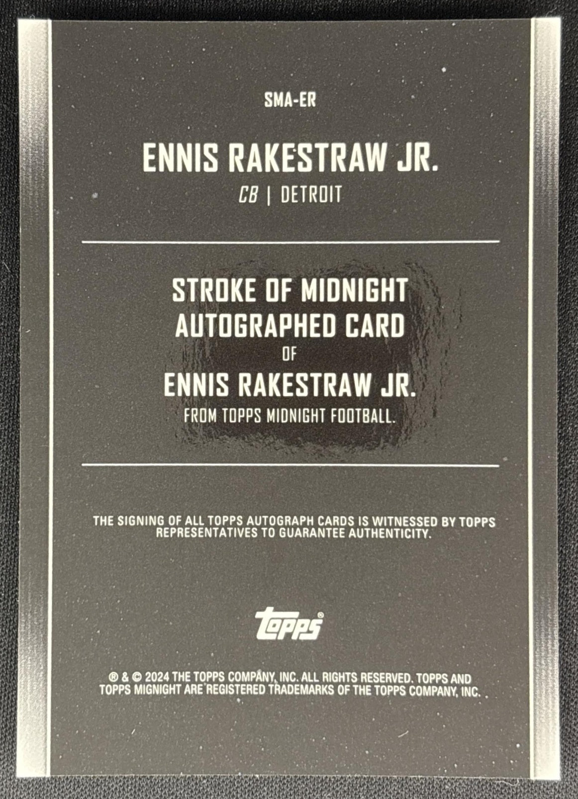 Ennis Rakestraw Jr. 2024 Topps Midnight Stroke of Auto Lions 1 Sports Trading Cards
