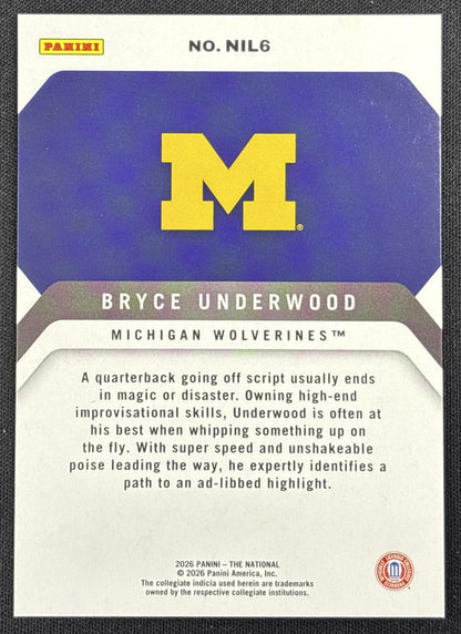Bryce Underwood 2026 Panini NSCC Silver Pack Sports Trading Card