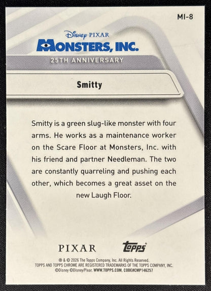 Smitty 2026 Topps Chrome Disney Monsters, Inc. 25th Anniversary Back
