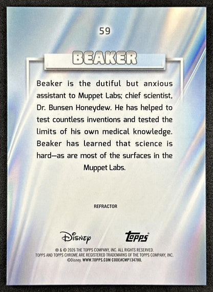 Beaker 2026 Topps Chrome Disney Refractor The Muppets Back