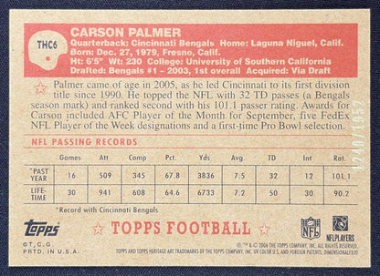 Carson Palmer 2006 Topps Heritage Chrome /1952 Bengals