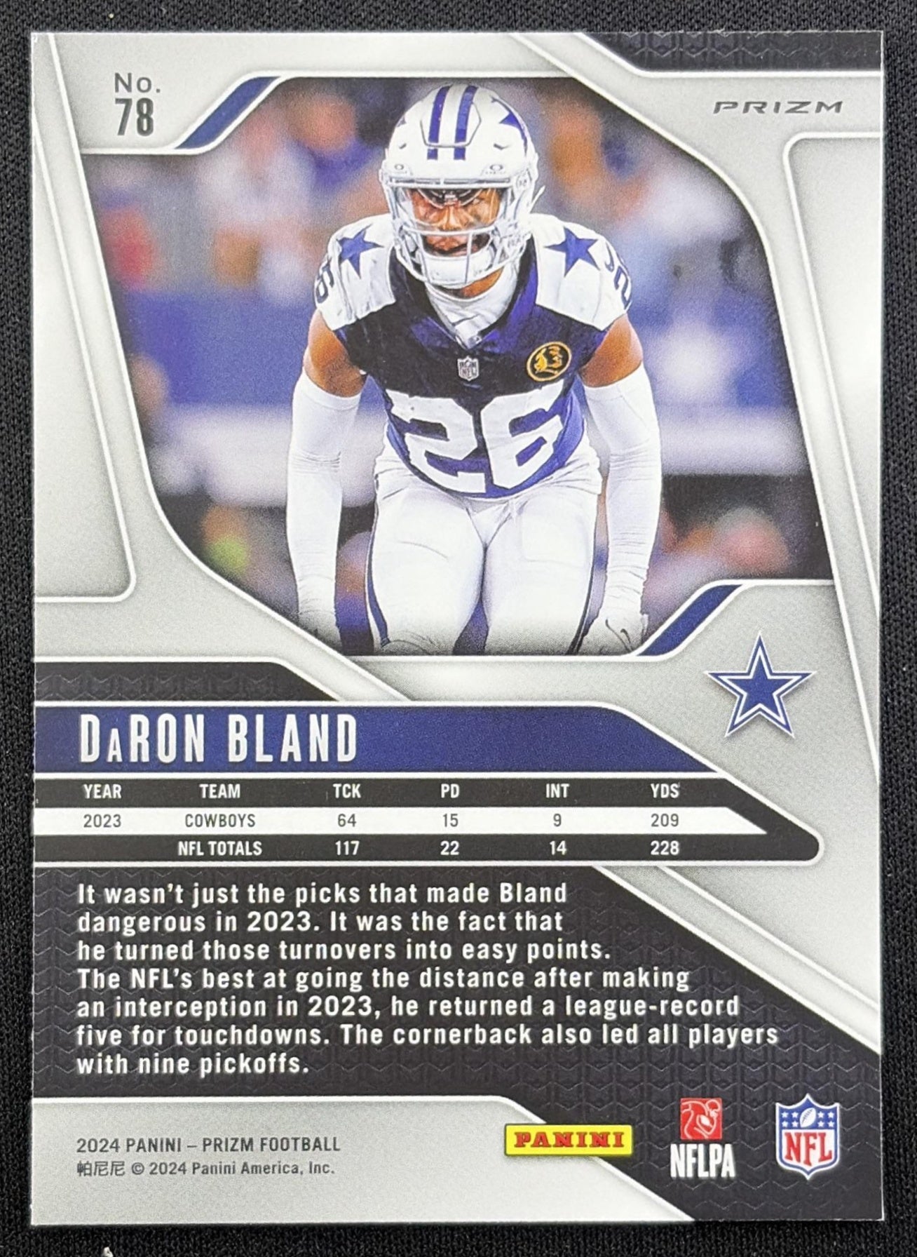 DaRon Bland 2024 Panini Prizm Green Wave Cowboys