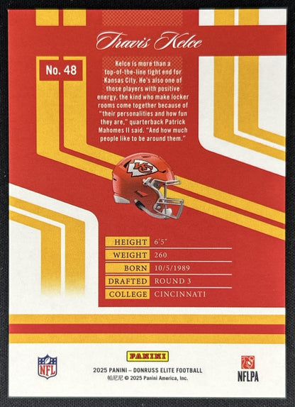 Travis Kelce 2025 Panini Donruss Elite 2007/299 Back
