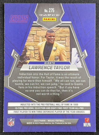 Lawrence Taylor 2023 Panini Mosaic Giants Sports Trading Card