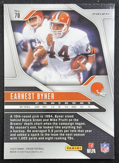 Earnest Byner 2024 Panini Prizm Green Wave Browns back