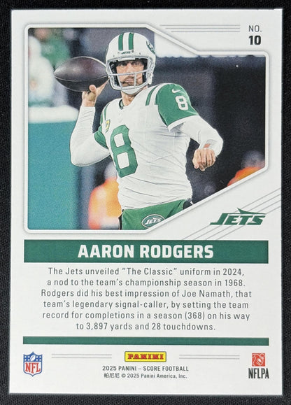 Aaron Rodgers 2025 Panini Score Throwbacks Jets Sports Trading Cards
