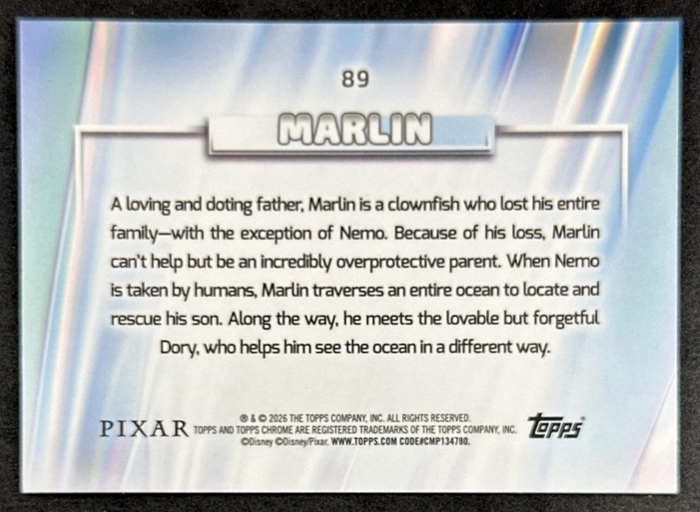 Marlin 2026 Topps Chrome Disney Finding Nemo Non-Sport Trading Cards