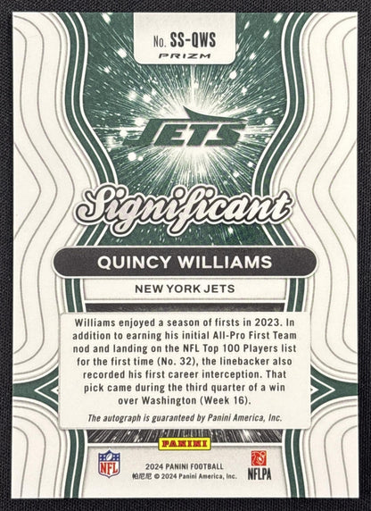Quincy Williams 2024 Panini Prizm Significant Signatures