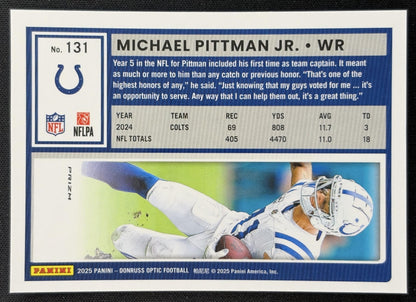 Michael Pittman Jr. 2025 Panini Donruss Optic Stars Prizm Colts Football