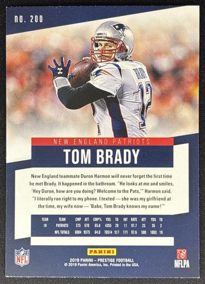 Tom Brady 2019 Panini Prestige Patriots Sports Trading Cards