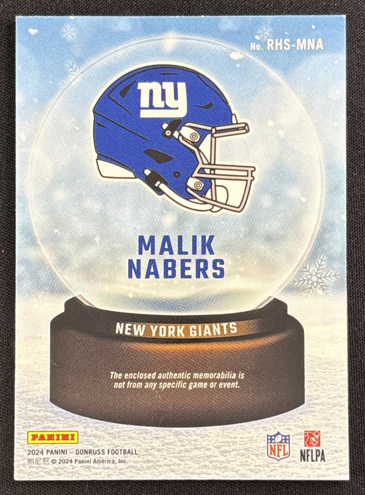 Malik Nabers 2024 Panini Donruss Rookie Holiday Sweater Giants #2
