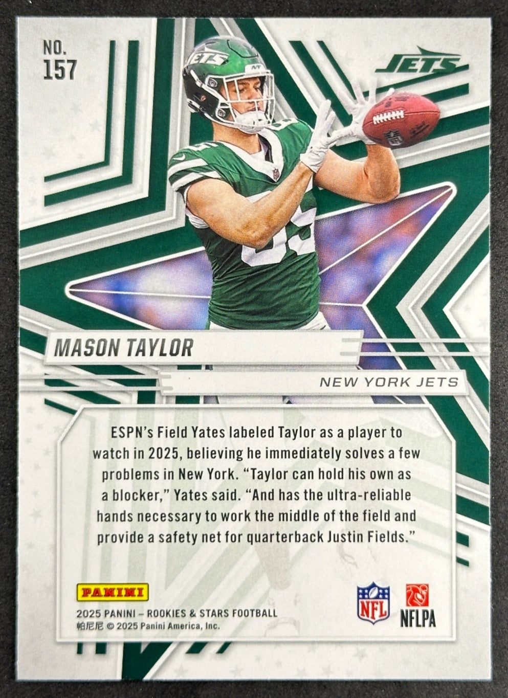 Mason Taylor 2025 Panini Rookies & Stars Jets Sports Trading Cards