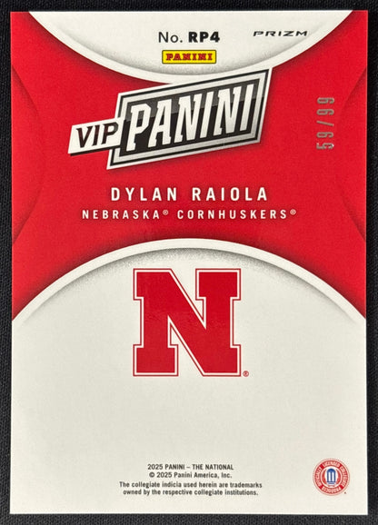 Dylan Raiola 2025 NSCC VIP Gold Packs Red Sparkle /99