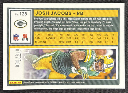 Josh Jacobs 2025 Panini Donruss Optic Wave Prizm /300 Packers