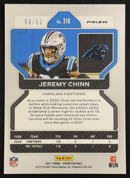 Jeremy Chinn 2021 Panini Prizm Orange Wave /60 Panthers