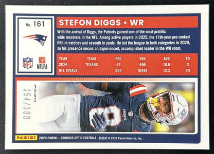 Stefon Diggs 2025 Panini Donruss Optic Wave Prizm /300 Patriots back