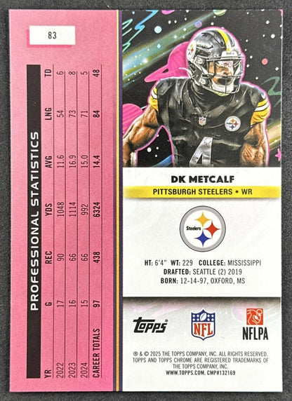 DK Metcalf 2025 Topps Cosmic Chrome Steelers back