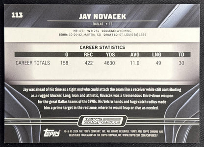 Jay Novacek 2023 Topps Composite Chrome Black Green Refractor /99 Cowboys back