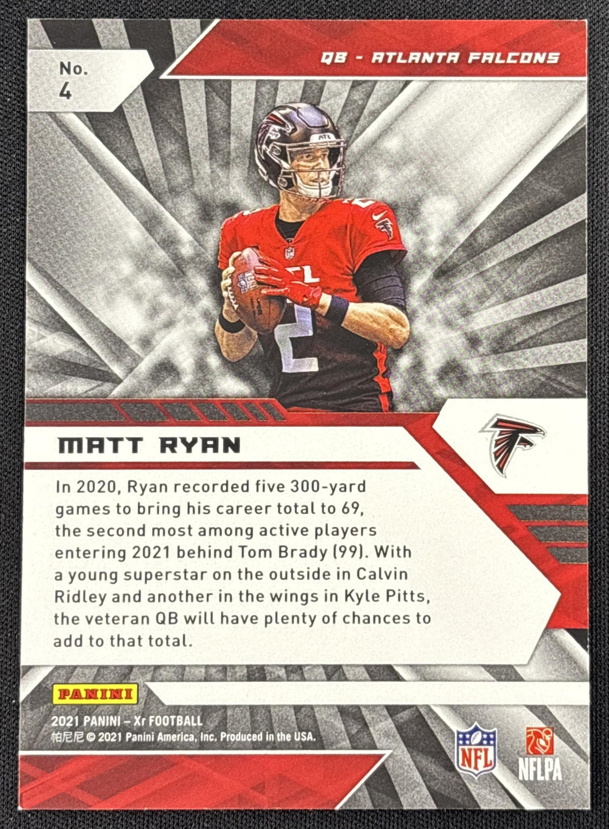 Matt Ryan 2021 Panini XR Red /249 Falcons