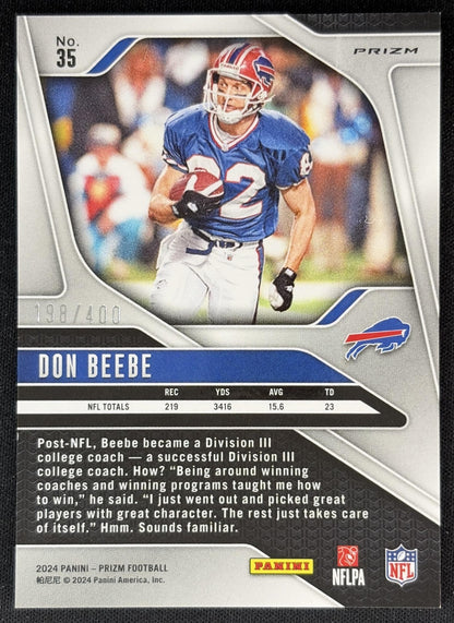 Don Beebe 2024 Panini Prizm Pandora /400 Bills back