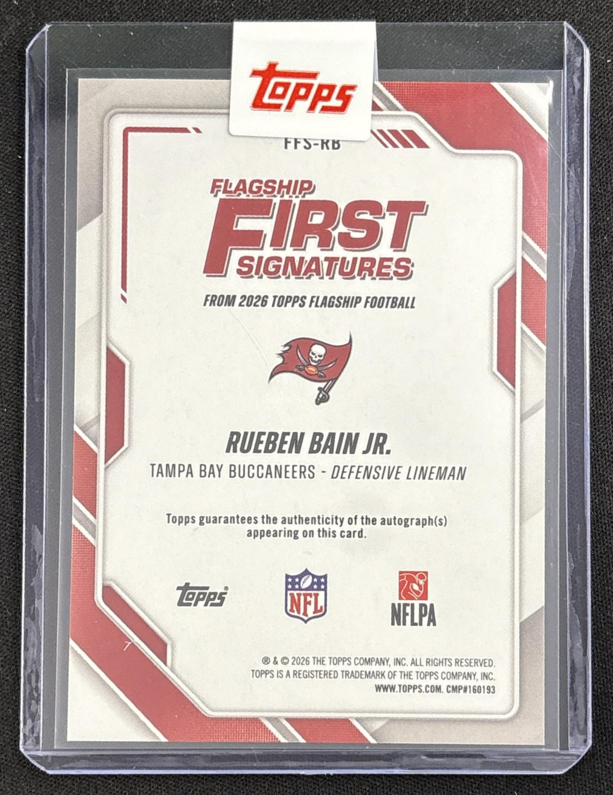 Rueben Bain Jr. 2026 Topps First Signatures Buccaneers