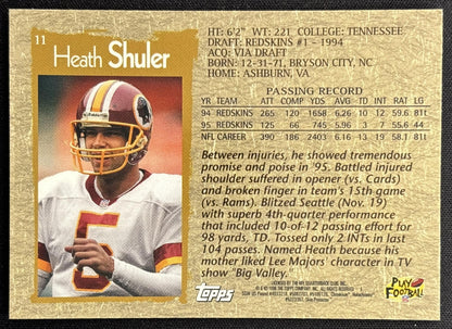 Heath Shuler 1996 Topps Chrome Redskins Sports Trading Cards