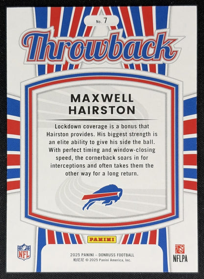 Maxwell Hairston 2025 Donruss Rated Rookie Throwback Studio Series /100 Bills back
