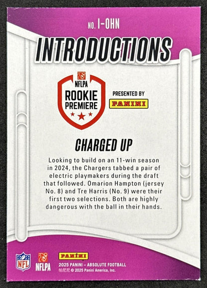 Charged Up 2025 Panini Absolute Introductions Chargers Sports Trading Cards