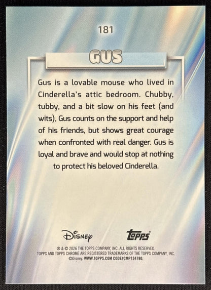 Gus 2026 Topps Chrome Disney Cinderella back