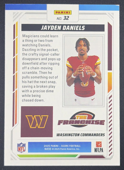 Jayden Daniels 2025 Panini Score The Franchise Gold Zone /50 Commanders Sports Trading Card